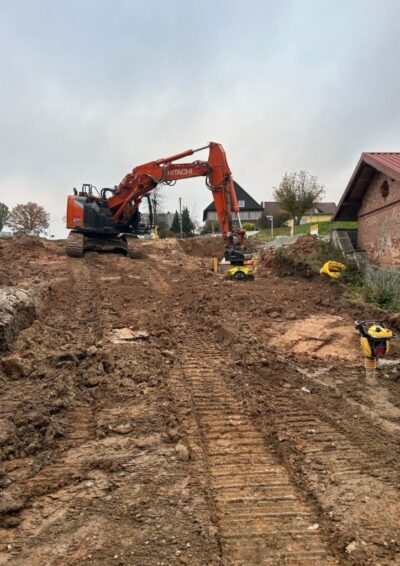 Bagger auf Baustelle